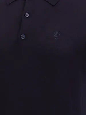 Wool polo shirt 100% wool BURBERRY Blue