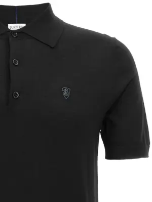 Wool polo shirt Man BURBERRY Black