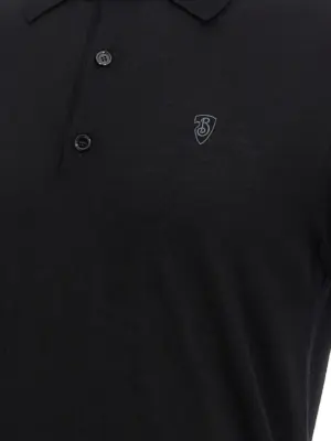 Wool polo shirt 100% wool BURBERRY Black