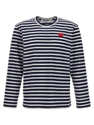 Logo patch stripes t-shirt COMME DES GARÇONS PLAY Blue