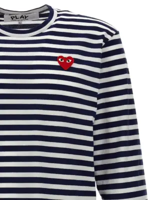 Logo patch stripes t-shirt Unisex COMME DES GARÇONS PLAY Blue