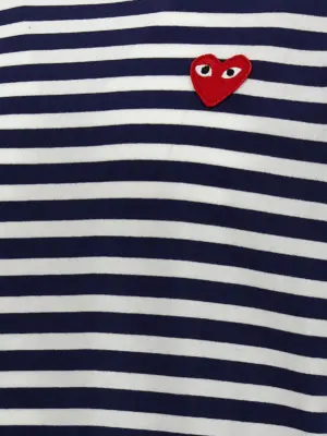 Logo patch stripes t-shirt 100% cotton COMME DES GARÇONS PLAY Blue