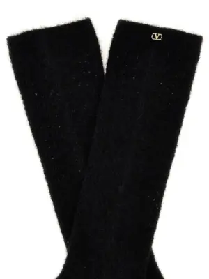 Valentino Garavani mohair socks Woman VALENTINO GARAVANI Black