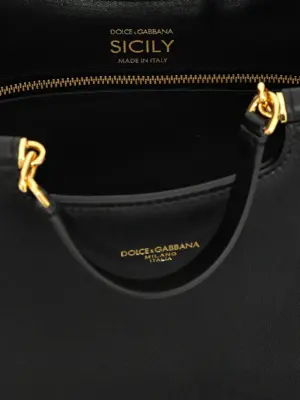 Small 'Sicily' shopping bag 100% calfskin leather (Bos Taurus) DOLCE & GABBANA Black