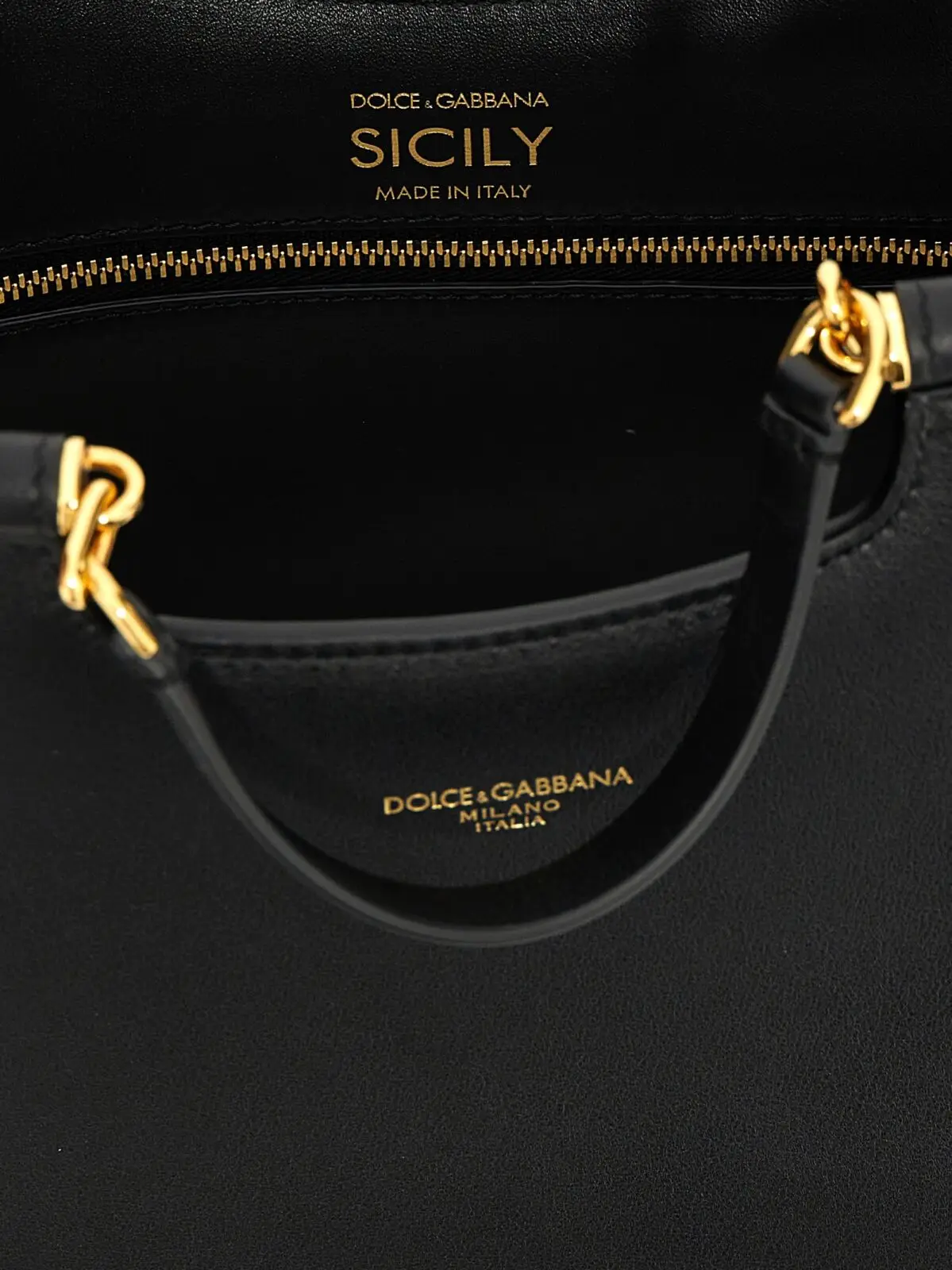 Сумка шопер Dolce Gabbana Small Sicily Чорна 4 Small 'Sicily' shopping bag 100% calfskin leather (Bos Taurus) DOLCE & GABBANA Black