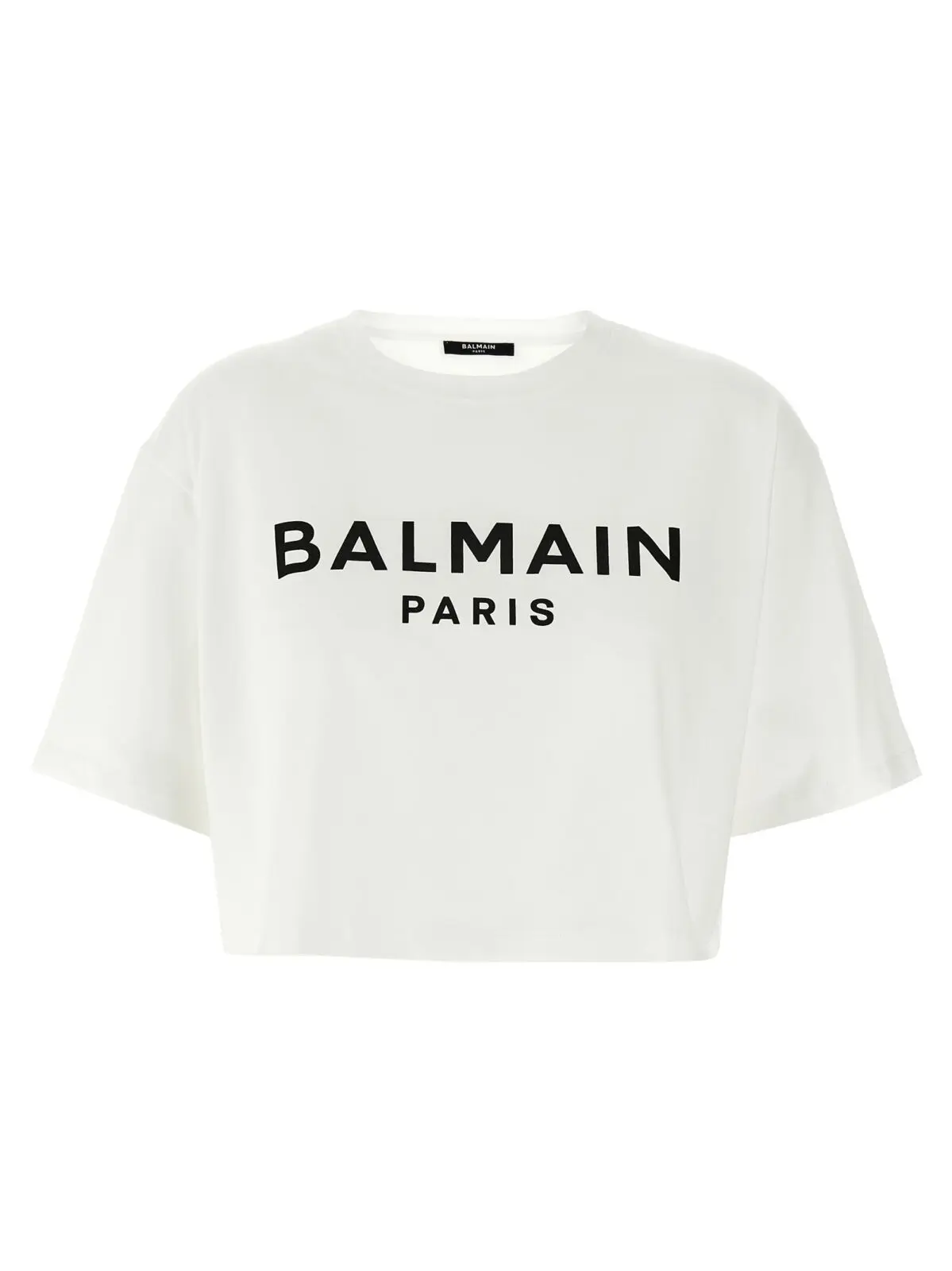 Футболка Balmain Logo crop Чорно-біла 1 Logo crop T-shirt BALMAIN White/Black