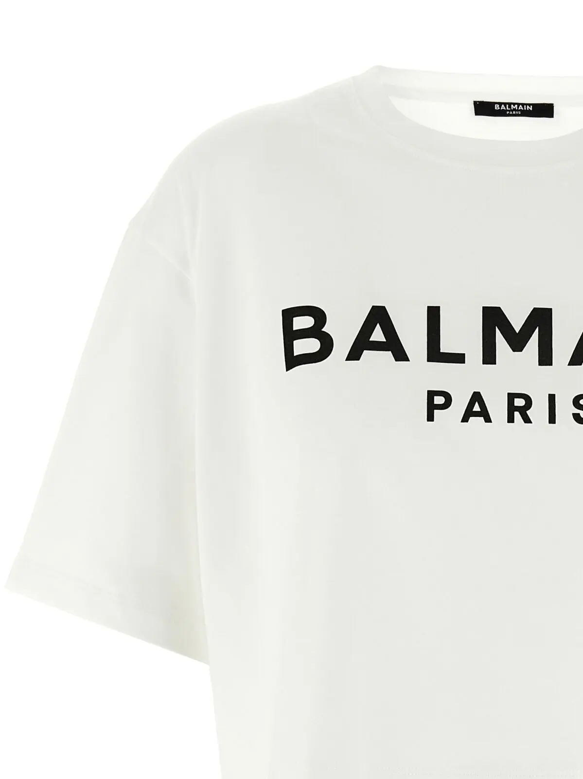 Футболка Balmain Logo crop Чорно-біла 3 Logo crop T-shirt Woman BALMAIN White/Black