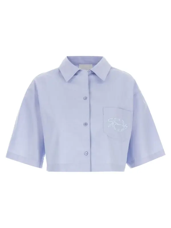 Logo embroidery shirt GIVENCHY Light Blue