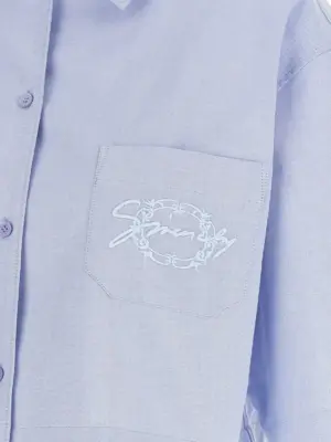 Logo embroidery shirt 100% cotton GIVENCHY Light Blue