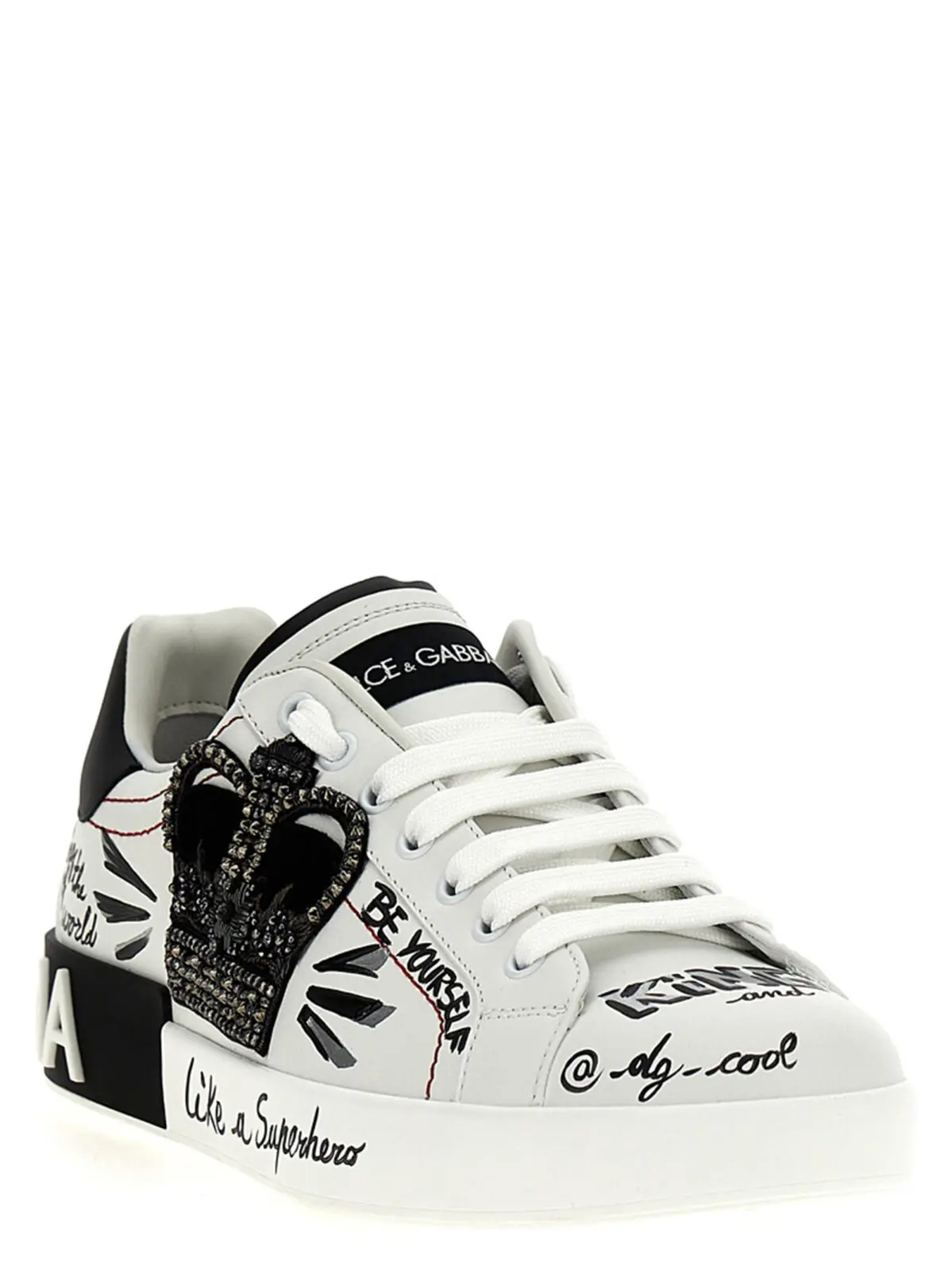 Кросівки Dolce Gabbana Portofino Чорно-білі 3 'Portofino' sneakers Man DOLCE & GABBANA White/Black