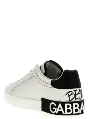 'Portofino' sneakers 100% calfskin leather (Bos Taurus) DOLCE & GABBANA White/Black