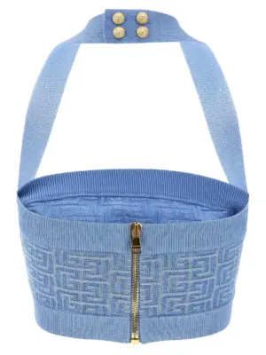 'PB' top EF1AA025KI02SPB BALMAIN Light Blue