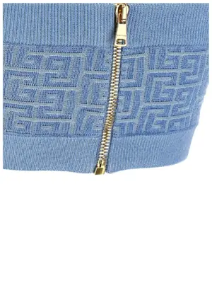 'PB' top 78% viscose 17% metal 5% polyester BALMAIN Light Blue