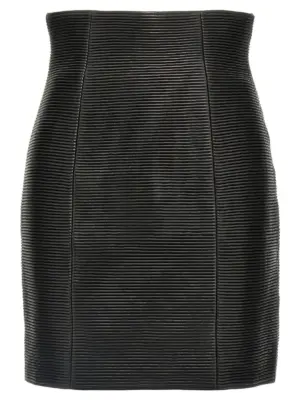 'HW Rolled' skirt BALMAIN Black