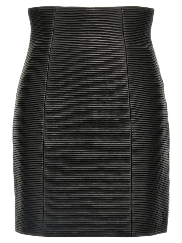 'HW Rolled' skirt BALMAIN Black