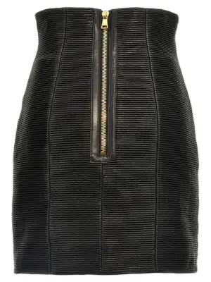 'HW Rolled' skirt EF1LA495LC620PA BALMAIN Black