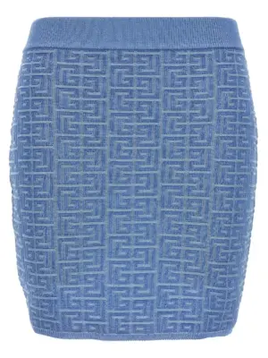'PB' mini skirt BALMAIN Light Blue