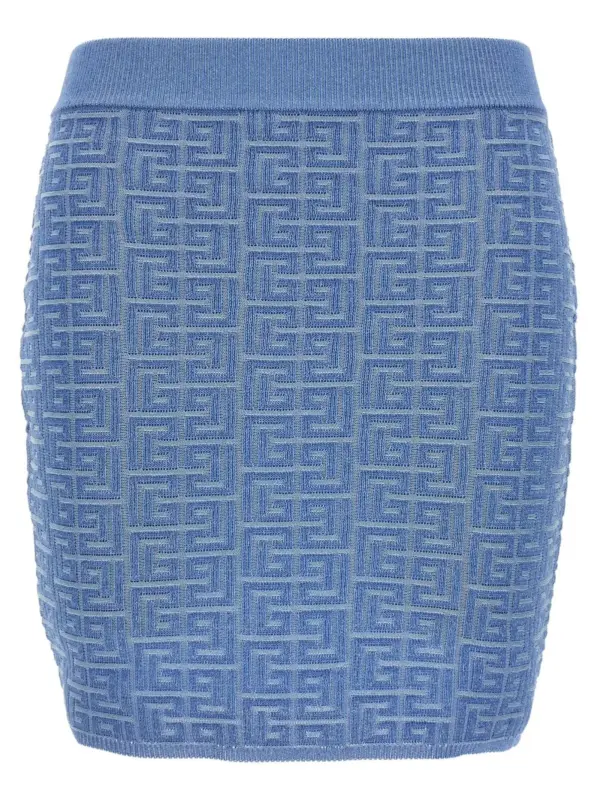 'PB' mini skirt BALMAIN Light Blue