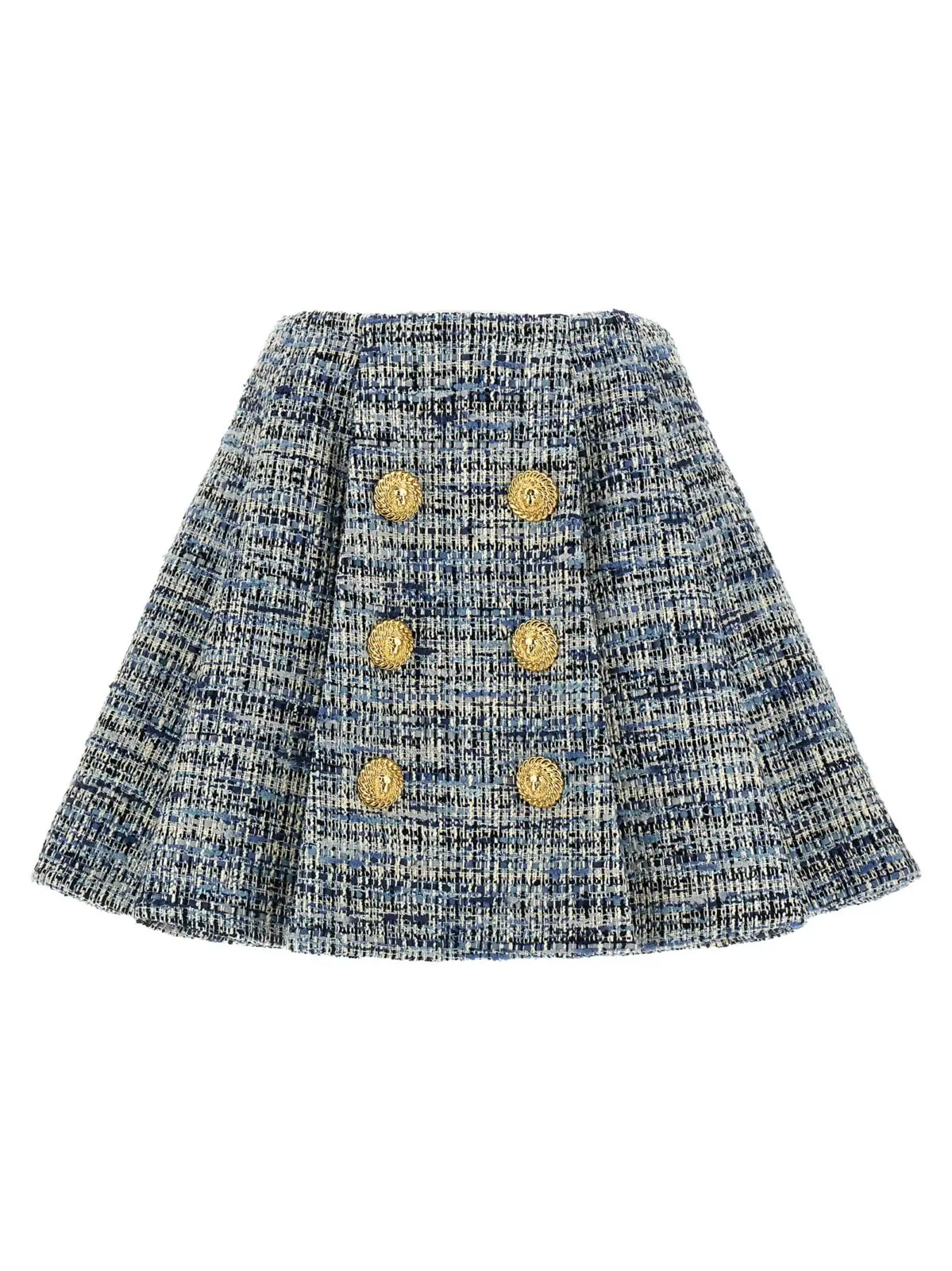 Твідова спідниця Balmain Синя 1 Tweed skirt BALMAIN Blue