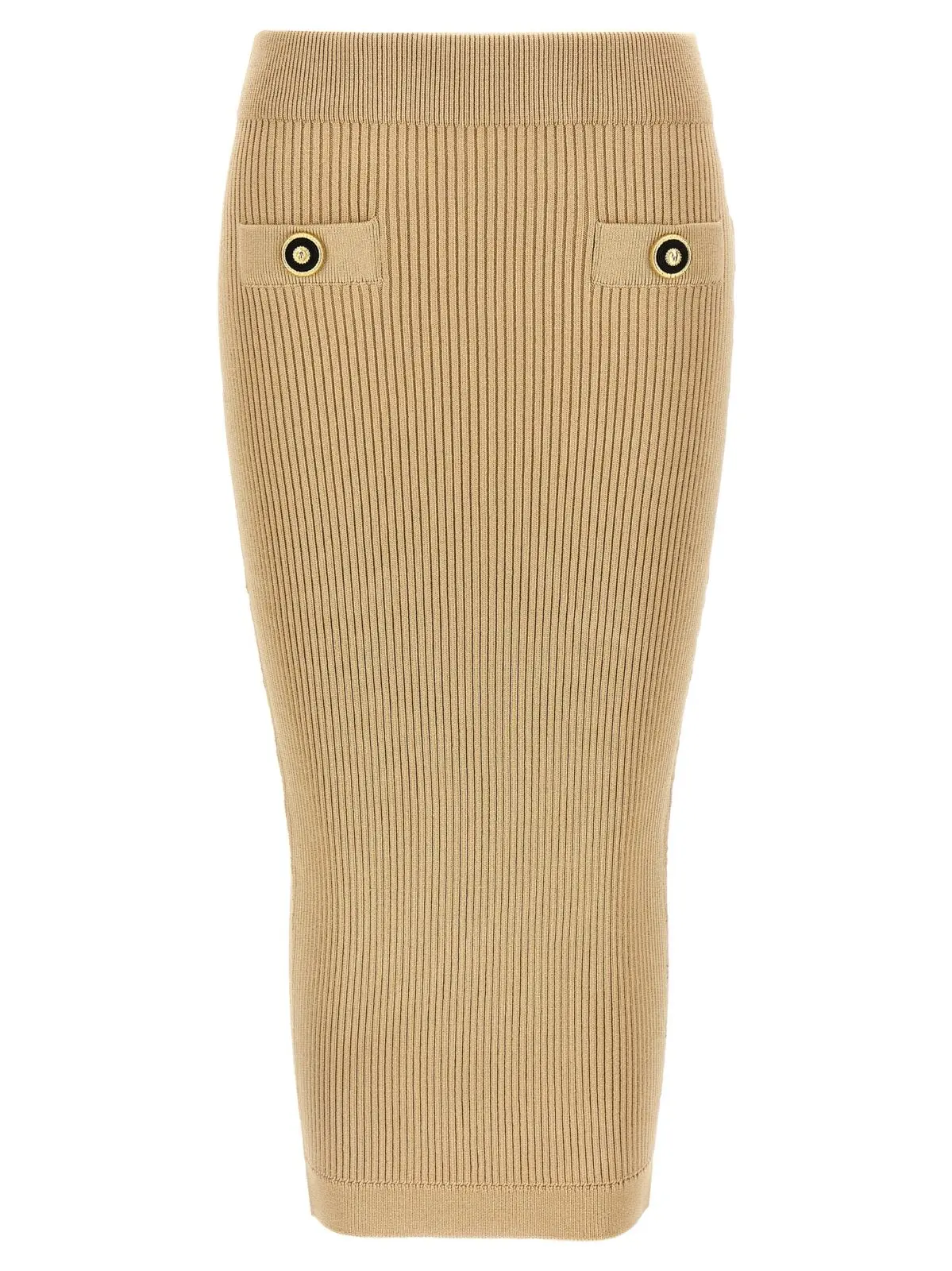 Міді-спідниця Balmain Ribbed Бежева 1 Ribbed midi skirt BALMAIN Beige