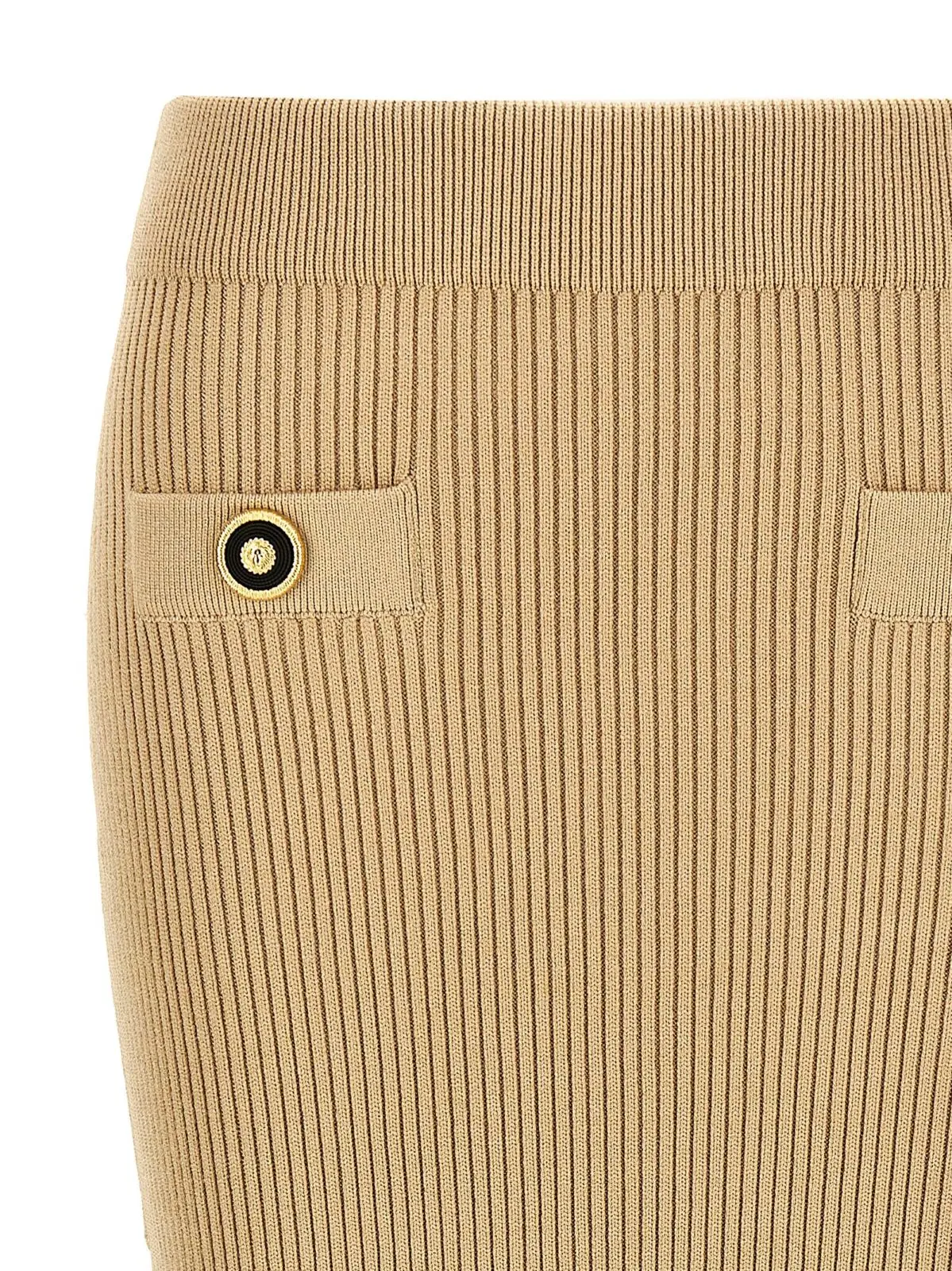 Міді-спідниця Balmain Ribbed Бежева 3 Ribbed midi skirt Woman BALMAIN Beige