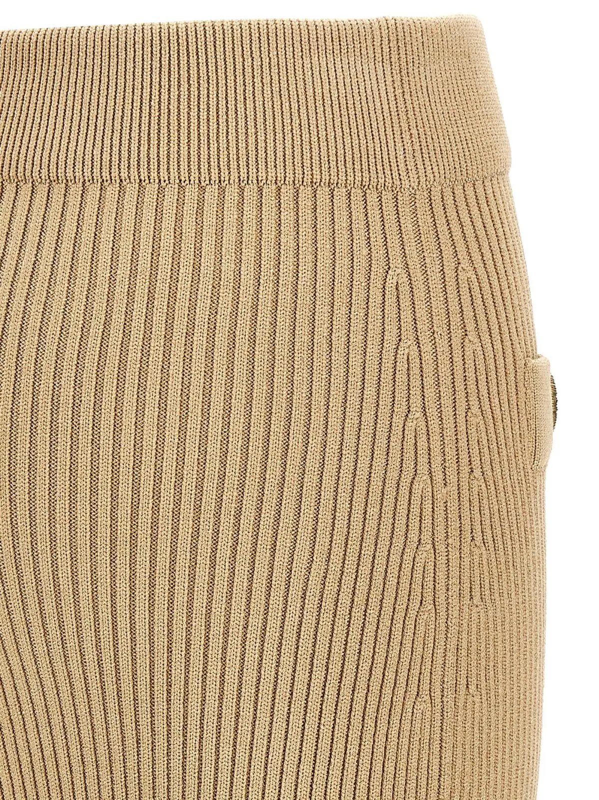 Міді-спідниця Balmain Ribbed Бежева 4 Ribbed midi skirt 84% viscose