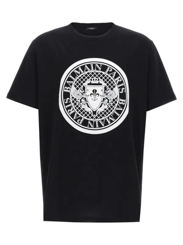 Velvet logo t-shirt BALMAIN White/Black