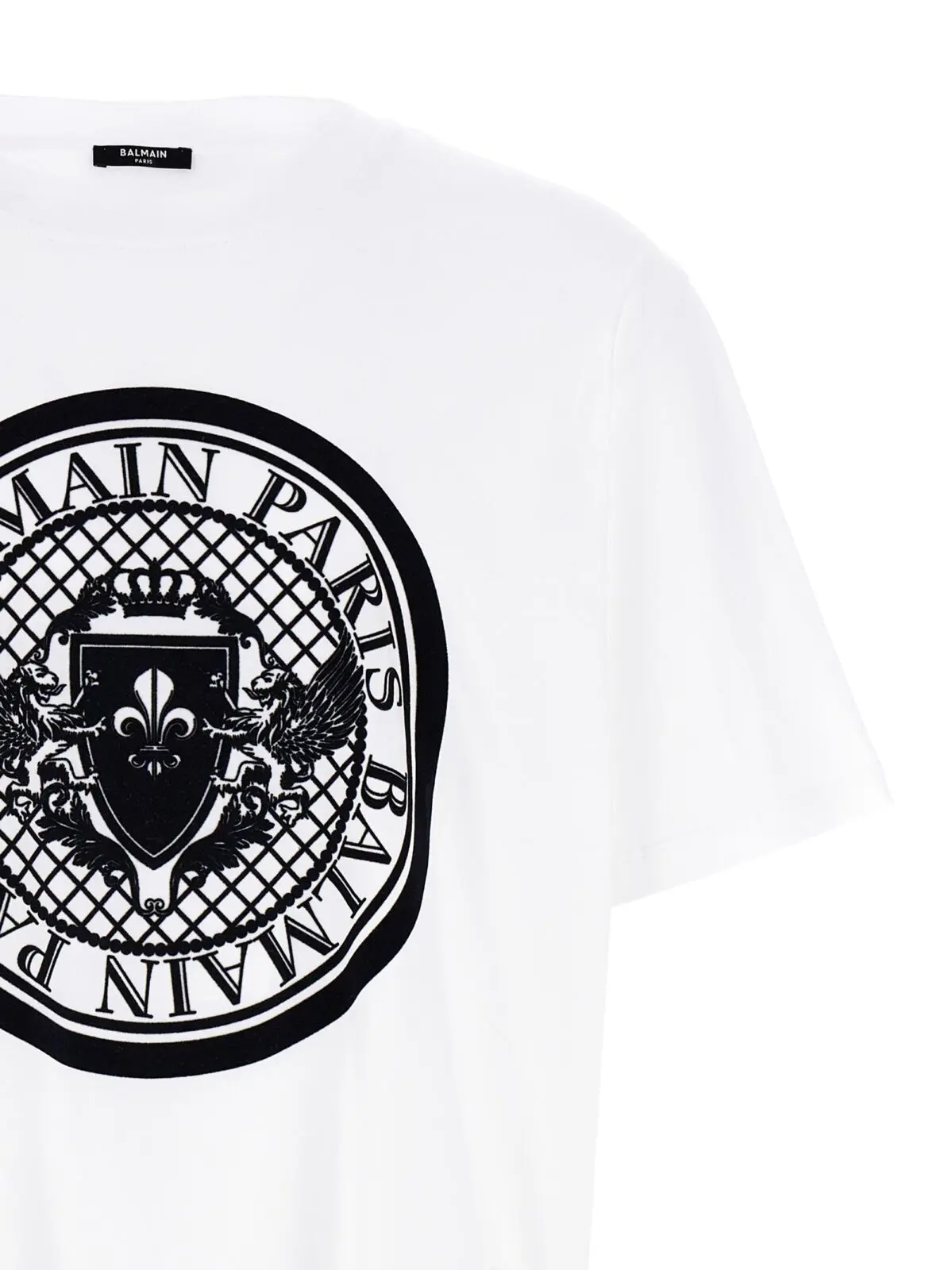 Футболка Balmain Velvet logo Чорно-біла 3 Velvet logo t-shirt Man BALMAIN White/Black