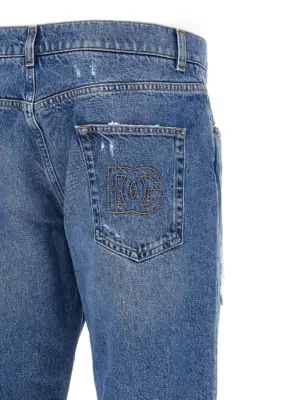 Destroyed jeans 100% cotton DOLCE & GABBANA Blue