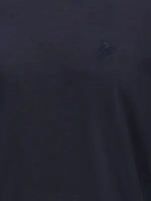 Logo embroidery sweater 100% silk DOLCE & GABBANA Blue