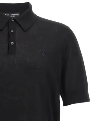 Knitted polo shirt Man DOLCE & GABBANA Black