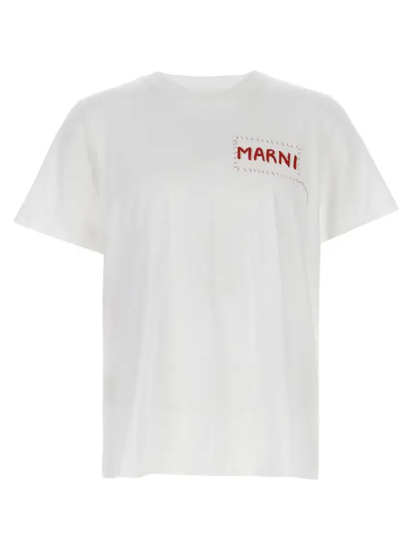 Logo patch t-shirt MARNI White