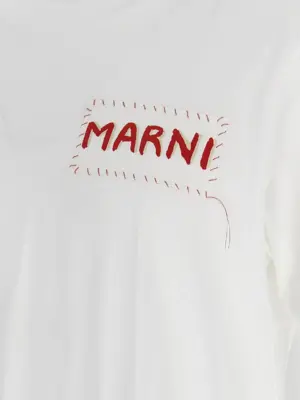 Logo patch t-shirt 100% cotton MARNI White