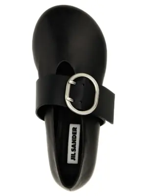 Buckle ballet flats 100% lamb leather (Ovis aries) JIL SANDER Black