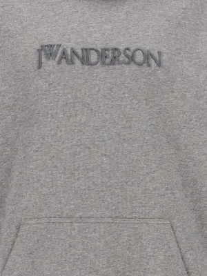 Embroidery hoodie 100% cotton J.W.ANDERSON Gray