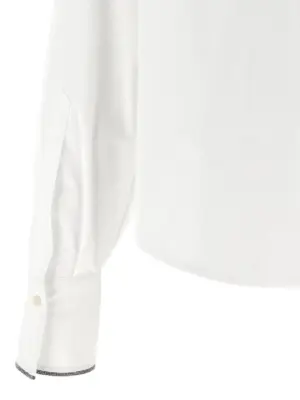 Monile Shirt 72% cotton 23% polyamide 5% elastane BRUNELLO CUCINELLI White