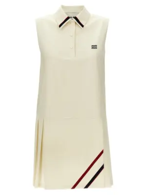 Mohair canvas dress MIU MIU White