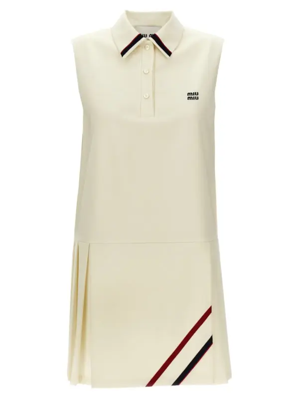 Mohair canvas dress MIU MIU White