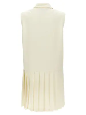 Mohair canvas dress MF5648SOOO16DJF0018 MIU MIU White