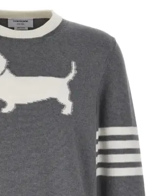 '4-Bar Hector' sweater Man THOM BROWNE Gray