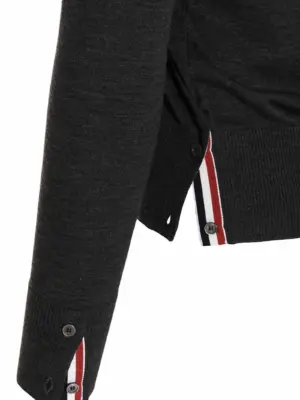 Merino wool cardigan 100% merino wool THOM BROWNE Gray