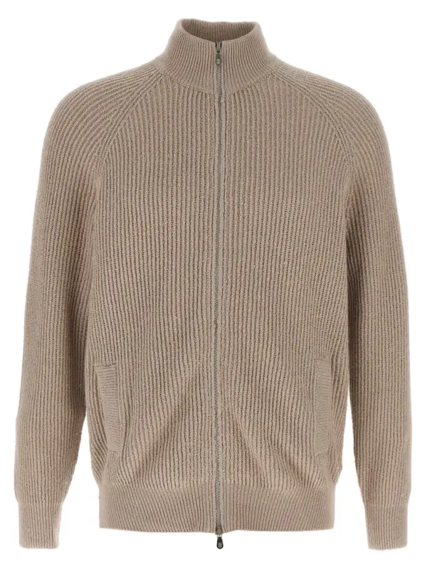 Zip cardigan BRUNELLO CUCINELLI Beige