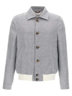 Diagonal jacket BRUNELLO CUCINELLI Gray