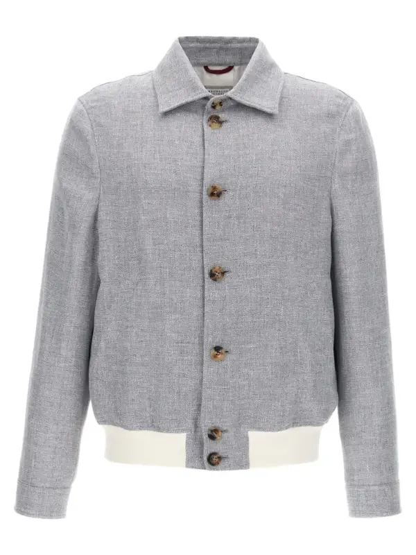 Diagonal jacket BRUNELLO CUCINELLI Gray