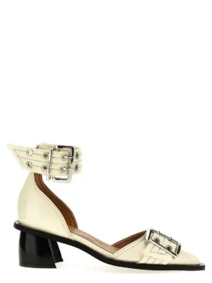 'Buckle Open Cut Pumps' pumps GANNI White