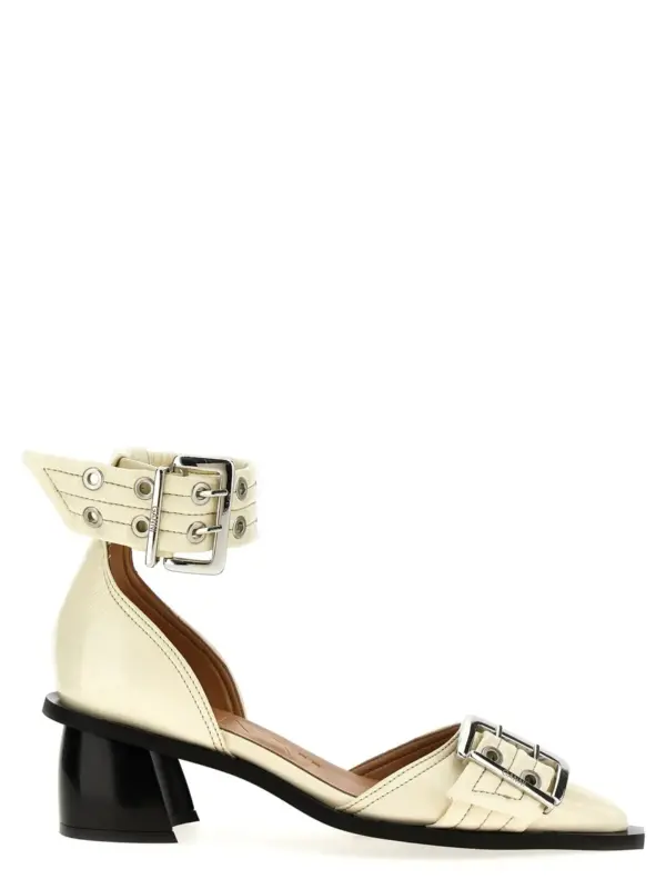 'Buckle Open Cut Pumps' pumps GANNI White