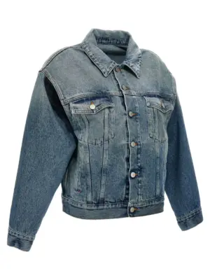 Cut-out denim jacket Woman MM6 MAISON MARGIELA Blue