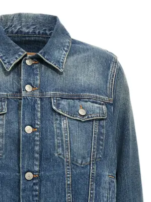 Layered denim jacket Woman MM6 MAISON MARGIELA Blue