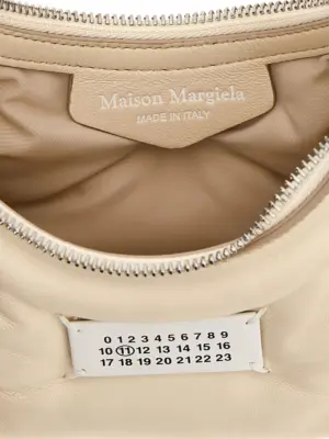 'Glam Slam hobo micro' shoulder bag 100% lamb leather (Ovis aries) MAISON MARGIELA White