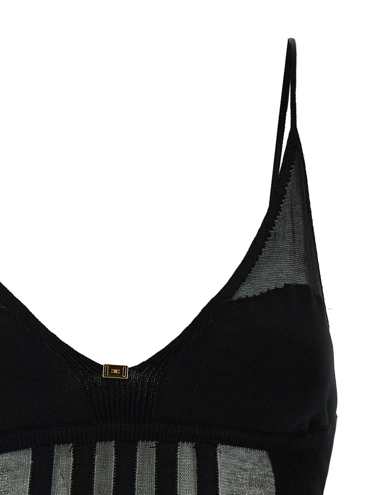 Топ Elisabetta Franchi Transparent Чорний 3 Transparent top Woman ELISABETTA FRANCHI Black